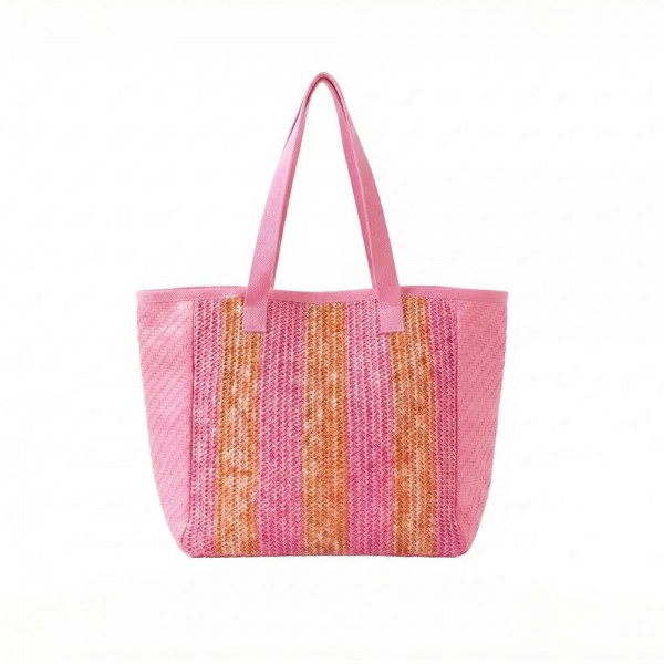 Nautical Stripe Tote Bag   

- Snap Closure
- Lined Body with Open Pocket
- Approximately 22" L X 14" T X 8" D
- 100% Polyester