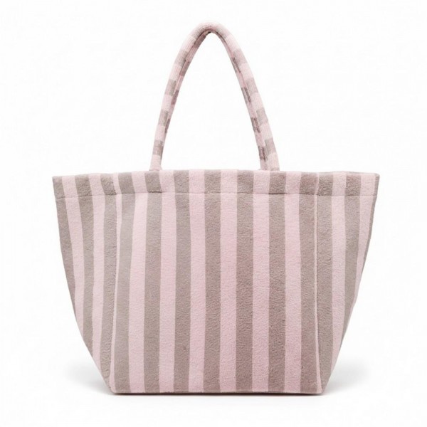 Striped Terry Cloth Tote Bag 

- Full Zip Closure
- Lined Body with Open Pocket
- Approximately 22" L X 16" T X 6" D
- 80% Polyester / 20% Polyamide 