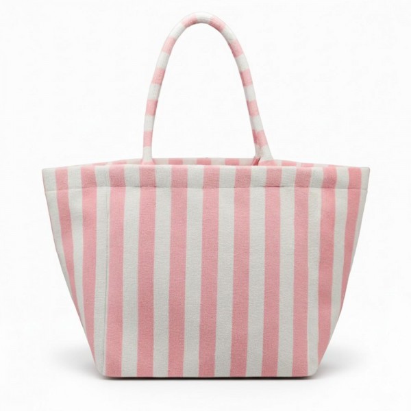 Striped Terry Cloth Tote Bag 

- Full Zip Closure
- Lined Body with Open Pocket
- Approximately 22" L X 16" T X 6" D
- 80% Polyester / 20% Polyamide 