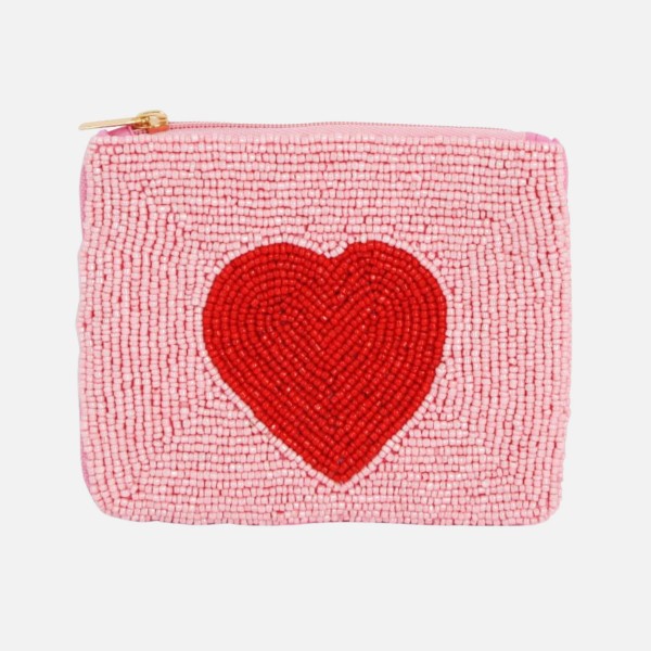 Heart Seed Beaded Canvas Bag

- Fully Lined Inside
- 100% Cotton Bag
- Approximately 5" L X 4" T