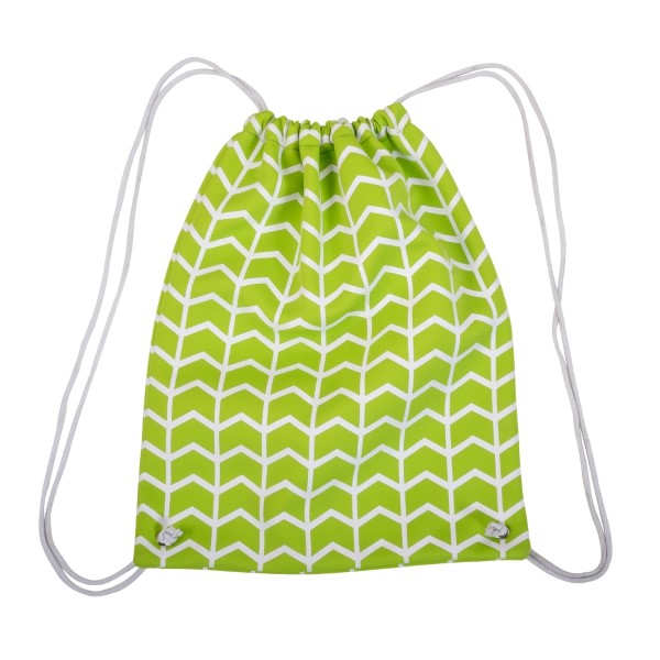 Wholesale neoprene drawstring bag lime green white pattern monogramming bag has