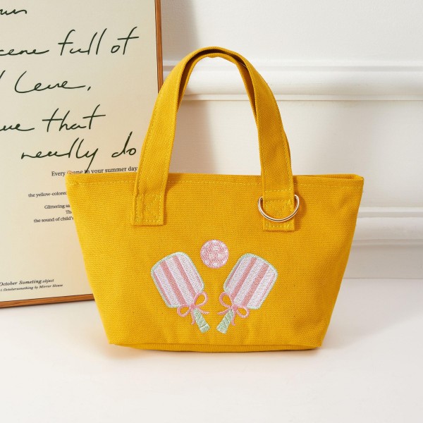 A charming canvas mini tote adorned with delicate embroidered tulip florals, offering soft feminine style that resonates across age groups. Constructed from plush terry fabric with sturdy top handles, this everyday carryall balances boutique-ready appeal with practical function in a compact, giftable form. Perfect for spring floor sets or everyday accessories displays, it pairs naturally with floral apparel, jewelry, and lifestyle merchandise. An easy add-on sale with broad customer appeal.