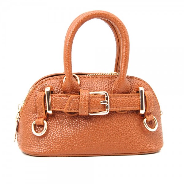 Vegan Leather Cross Body Tote Bag With Buckle Detail 

- Full  Closure
- Removeable Chain Link Strap
- Approximately 5.5" L X 3.5" T X 3" D