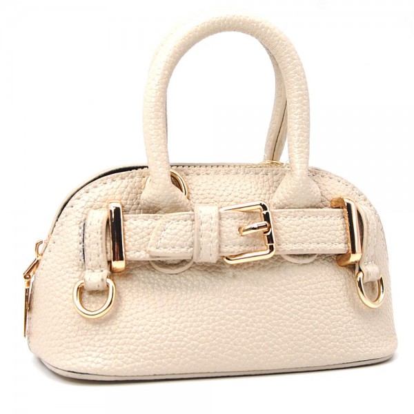 Vegan Leather Cross Body Tote Bag With Buckle Detail 

- Full  Closure
- Removeable Chain Link Strap
- Approximately 5.5" L X 3.5" T X 3" D