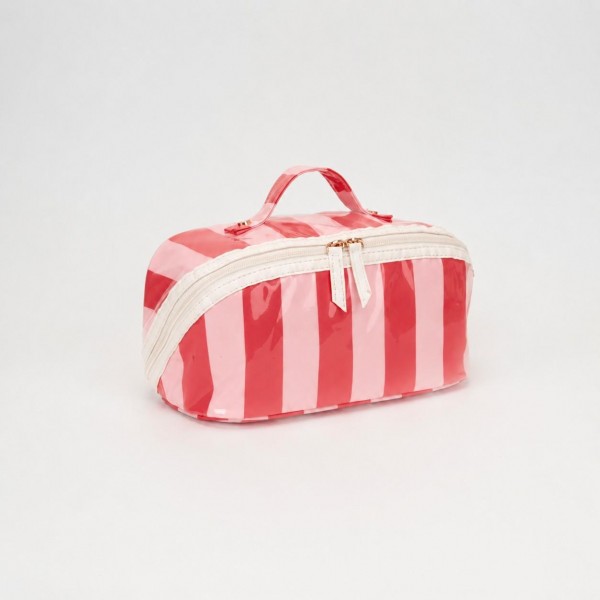 Stripe Makeup Bag

- Full Zip Closure
- 3 Internal Pockets & 1 Zip Brush Pocket
- Approximately 11” L X 5” T X 5” D