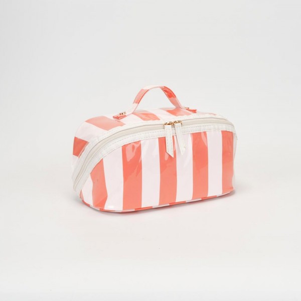 Stripe Makeup Bag

- Full Zip Closure
- 3 Internal Pockets & 1 Zip Brush Pocket
- Approximately 11” L X 5” T X 5” D