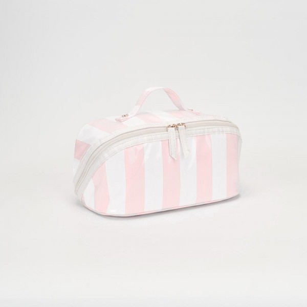 Stripe Makeup Bag

- Full Zip Closure
- 3 Internal Pockets & 1 Zip Brush Pocket
- Approximately 11” L X 5” T X 5” D