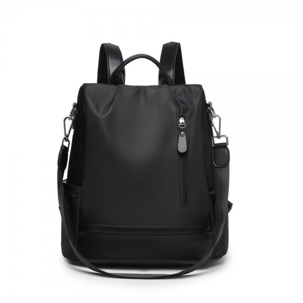 Nylon Checker Backpack With Vegan Leather Details 

- Front Zip Pocket 
- 2 Side Open Pockets 
- 1 Zip Back Pocket 
- Lined Body
- 2 Internal Open Pockets
- 1 Internal Zip Pocket 
- 3 Card Holders
- Removable Shoulder Strap
- 4 Pencil/Pen Holders 
- Internal Spiral Key Ring 
- Approximately 11" L X 12" T X 5.25" D