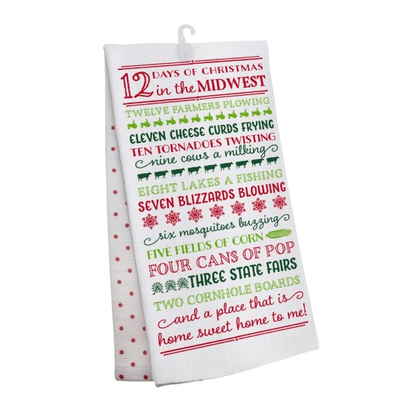 Wholesale days Christmas Midwest tea towel open cotton All artwork lyrics copyr