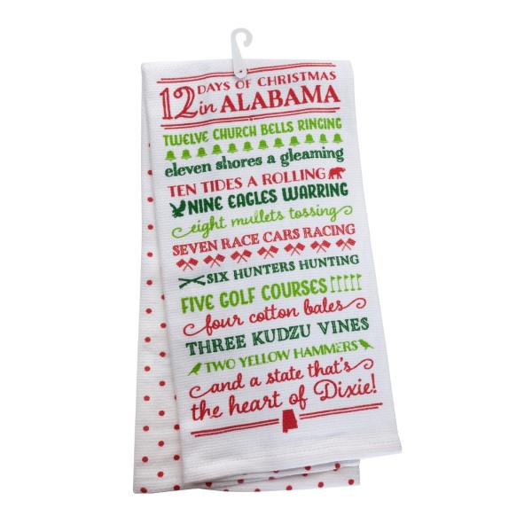 Wholesale days Christmas Alabama tea towel open cotton All artwork lyrics copyr