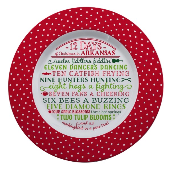 Wholesale melamine Days Christmas Arkansas platter dishwasher microwave safe dia