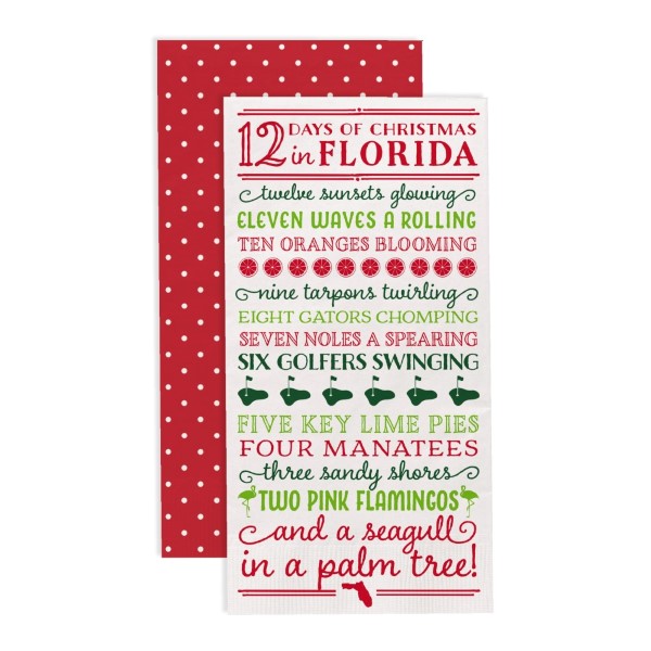 Wholesale days Christmas Florida guest napkins two ply feature polka dot print