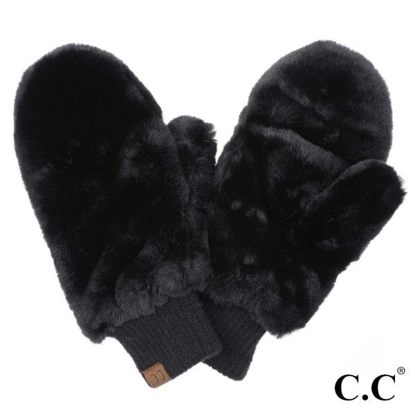 Wholesale c C MT Faux Fur Mitten Glove One Convertible Covers Polyester