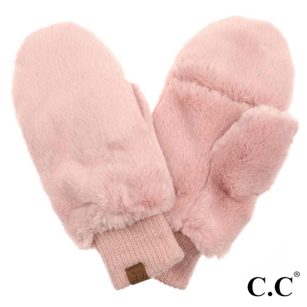 Wholesale c C MT Faux Fur Mitten Glove One Convertible Covers Polyester