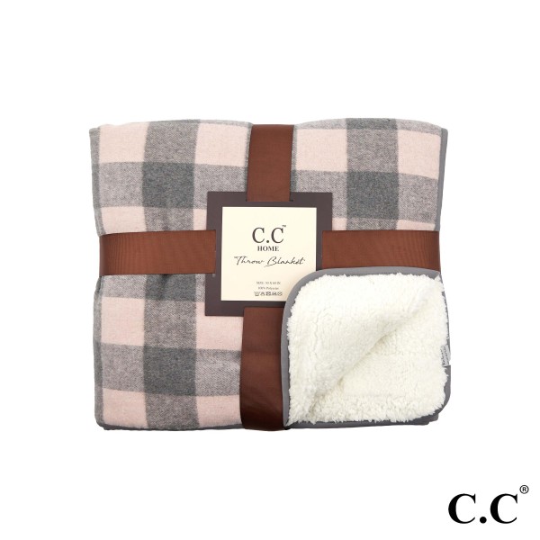Wholesale c C BL Buffalo check throw blanket sherpa fabric Polyester W L