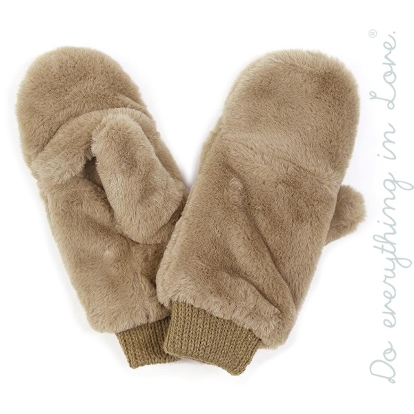 Wholesale do everything Love Brand Faux Fur Pop Top Mittens One fits most Polyes