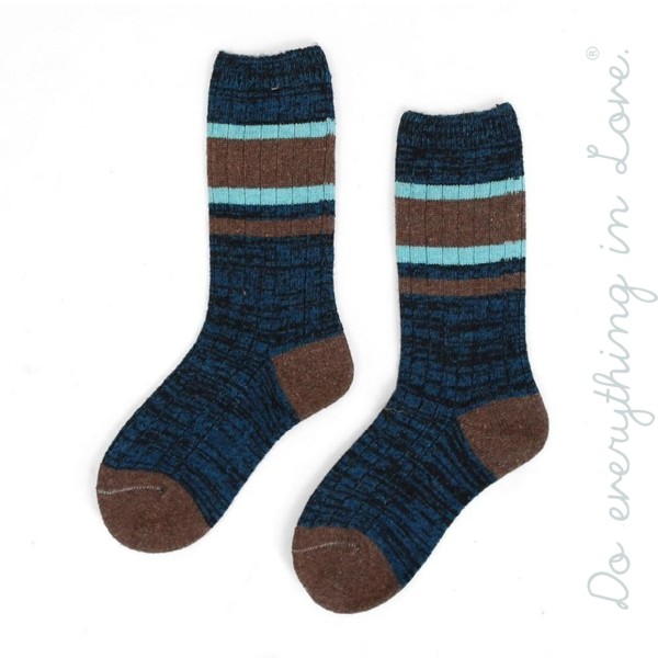 Wholesale do everything Love brand striped marled knit tube socks One fits most