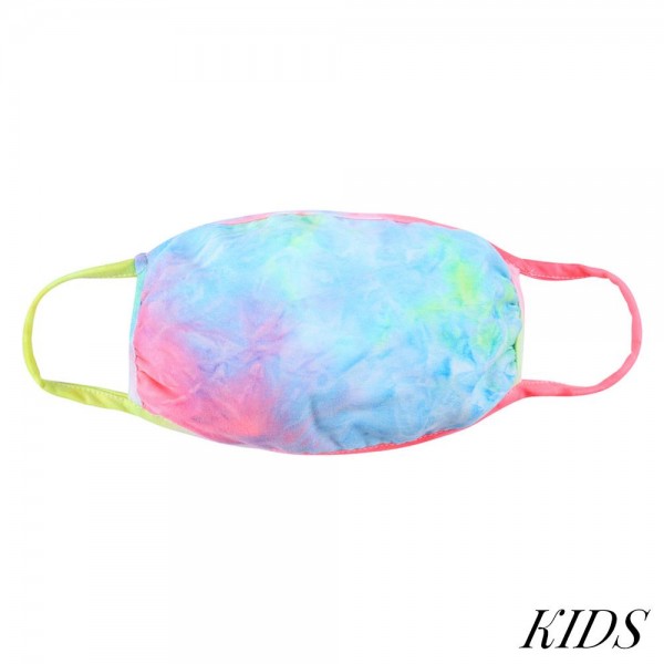 KIDS Reusable Tie-Dye T-Shirt Cloth Face Mask.

- Machine Wash in Cold
- Mild Detergent
- Lay Flat to Dry
- Do Not Bleach
- Reusable Face Mask
- These Mask Have NO Filter
- One Size Fits Most KIDS (AGES 5-11)
- Exterior Material: 95% Polyester / 5% Spandex
- Interior Material: Cotton Blend in Ivory or White

** These Masks Are Not For Professional Use and Not Medically Rated. These Masks Have No Proven Effectiveness Against Any Viruses.
*** ALL Sales Final Due to CDC Recommendations