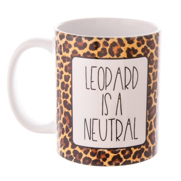 Wholesale leopard Neutral Leopard Print Printed Ceramic Coffee Mug up fl oz