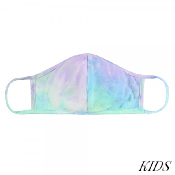 KIDS Reusable Tie-Dye T-Shirt Cloth Face Mask with Seam.

- Machine Wash in Cold
- Mild Detergent
- Lay Flat to Dry
- Do Not Bleach
- Reusable Face Mask
- These Mask have NO Filter
- One Size Fits Most KIDS (Ages 5-11)
- Exterior Material: 95% Polyester / 5% Spandex
- Interior Material: Cotton Blend in Ivory or White

These Masks Are Not For Professional Use and Not Medically Rated. These Masks Have No Proven Effectiveness Against Any Viruses.