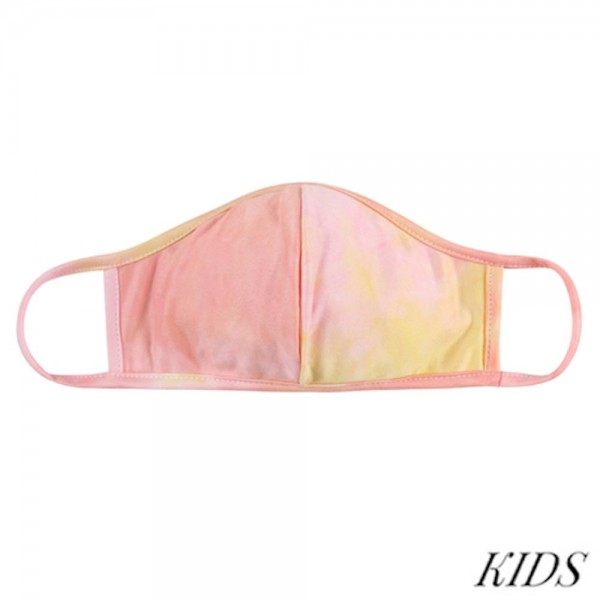 KIDS Reusable Tie-Dye T-Shirt Cloth Face Mask with Seam.

- Machine Wash in Cold
- Mild Detergent
- Lay Flat to Dry
- Do Not Bleach
- Reusable Face Mask
- These Mask have NO Filter
- One Size Fits Most KIDS (Ages 5-11)
- Exterior Material: 95% Polyester / 5% Spandex
- Interior Material: Cotton Blend in Ivory or White

These Masks Are Not For Professional Use and Not Medically Rated. These Masks Have No Proven Effectiveness Against Any Viruses.