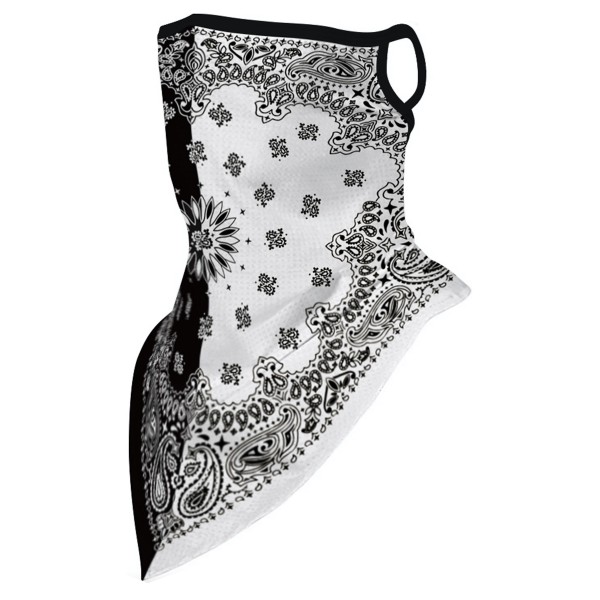 Black & White Unisex Scarf Bandana Face Mask with Ear Loops.

- Non-Medical
- No Filter
- Quick Dry & Breathable Material
- Helps Protect From UV / Dust / Wind / Sun 

- One size fits most
- Approximately 16" L in Front & 6" L in Back
- Head Circumference Approximately 21" 

*** ALL Sales Final Due to CDC Recommendations
