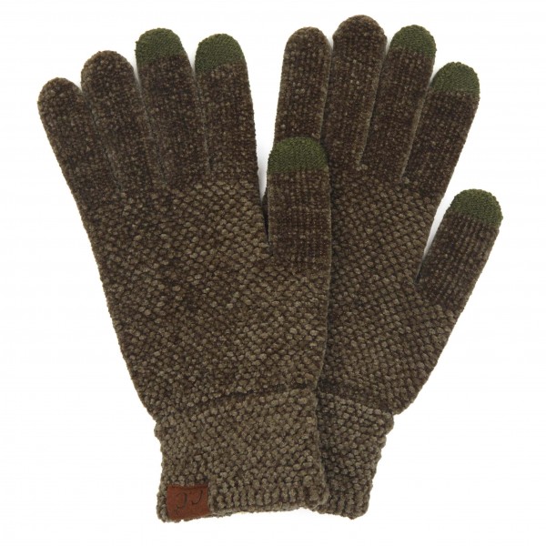 C.C G-9016
Solid Chenille Knit Smart Touch Gloves.

- Touchscreen Compatible 
- One Size Fits Most
- 100% Polyester