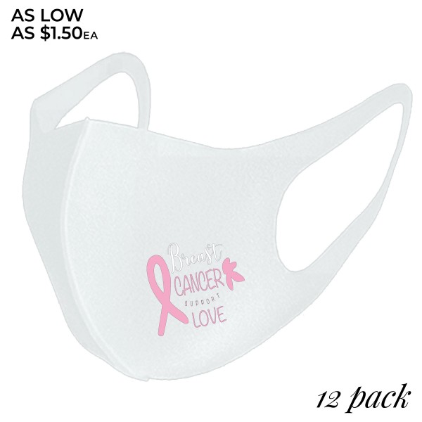 Wholesale breast Cancer Support Love Stretchable Fashion Mask Pack Non Medical F