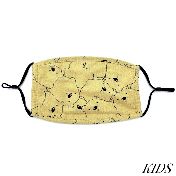 Wholesale do everything Love Brand KIDS Adjustable Bear Print Fashion Mask Non M