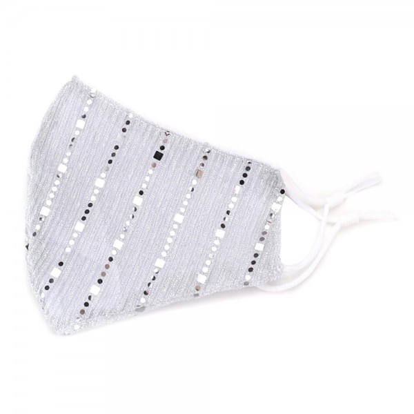 Wholesale non Medical Sequin Stripe Fashion Mask Adjustable Ear Loops Wash Befor