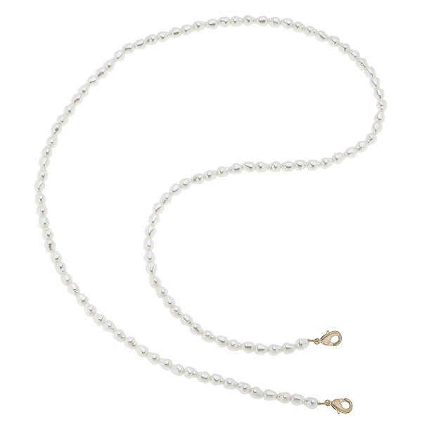 Wholesale baroque Pearl Beaded Mask Chain Necklace Secures Mask Attach Clasps T