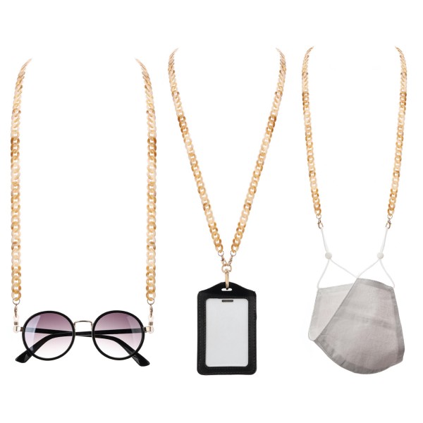 Resin Chain Link Fashion Face Mask Chain Lanyard. - Secures Face Mask, Sunglasses or ID - Detachable Clip - Approximately 30" L view 5