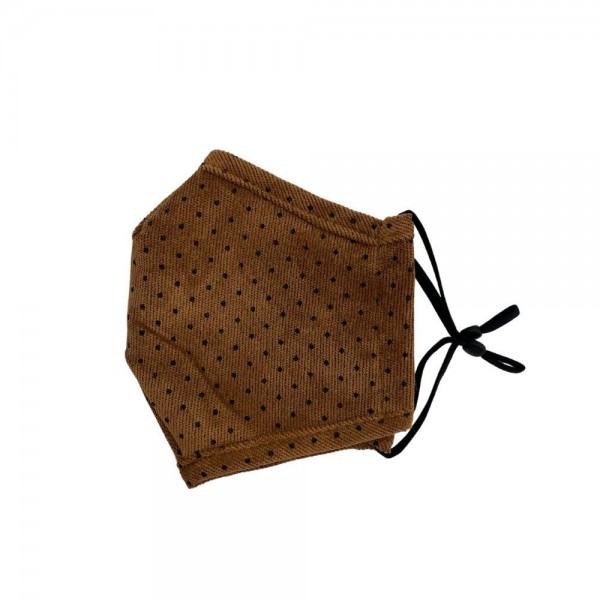 Wholesale do everything Love Brand Adjustable Corduroy Polka Dot Mask Non Medica