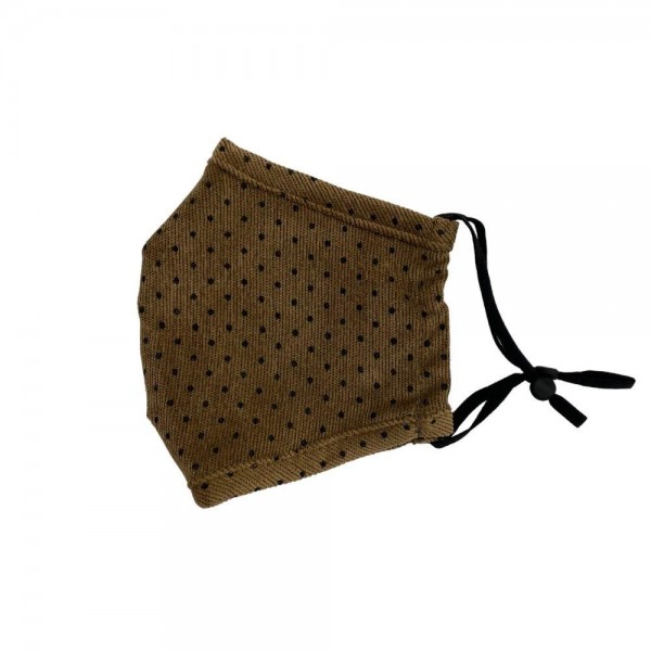 Wholesale do everything Love Brand Adjustable Corduroy Polka Dot Mask Non Medica