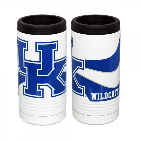 Officially Licensed University of Kentucky Slim Can Coozie.

- Double Walled
- Twist Off Rubber Sealed Top
- Stainless Steel With Enamel Coating
- Approximately 6" T x 2.5" Diameter