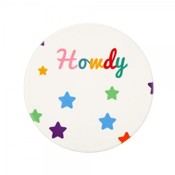 Wholesale howdy Stars Print Round Coasters Pack Ceramic Cork Back D