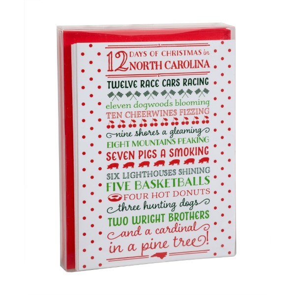 Holiday Greeting Cards- 12 Days of Christmas in North Carolina (Box of 8).