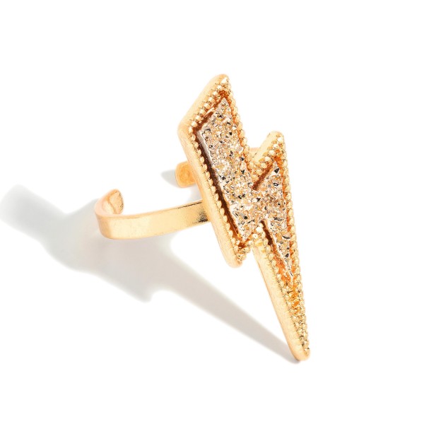 Wholesale druzy Lightning Bolt Ring One fits most Lightning Bolt