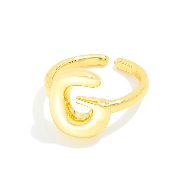 Gold Tone Initial Ring

-Adjustable Size