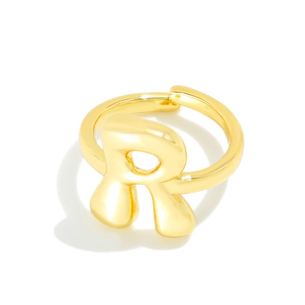 Gold Tone Initial Ring

-Adjustable Size