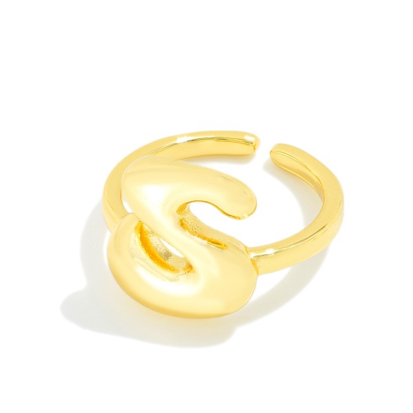 Gold Tone Initial Ring

-Adjustable Size