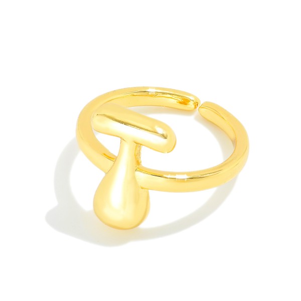 Gold Tone Initial Ring

-Adjustable Size