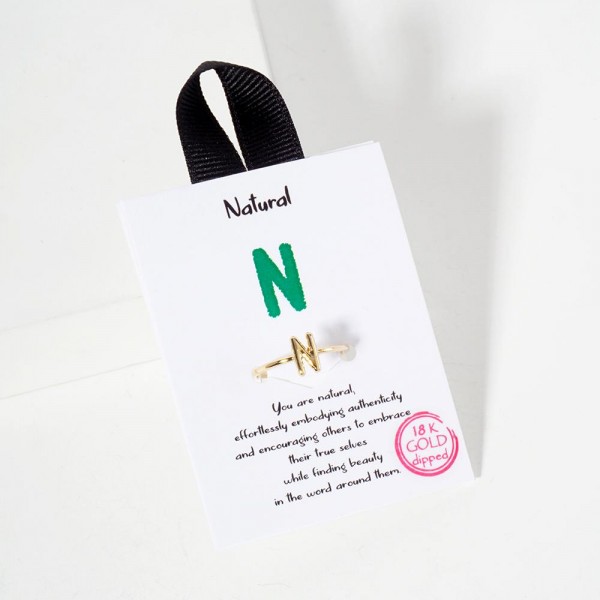 Wholesale gold Initial Ring Adjustable Card Natural Effortlessly Embodying Authe