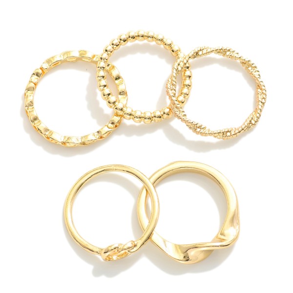Set Of Five Stackable Rings 

- Size 7 