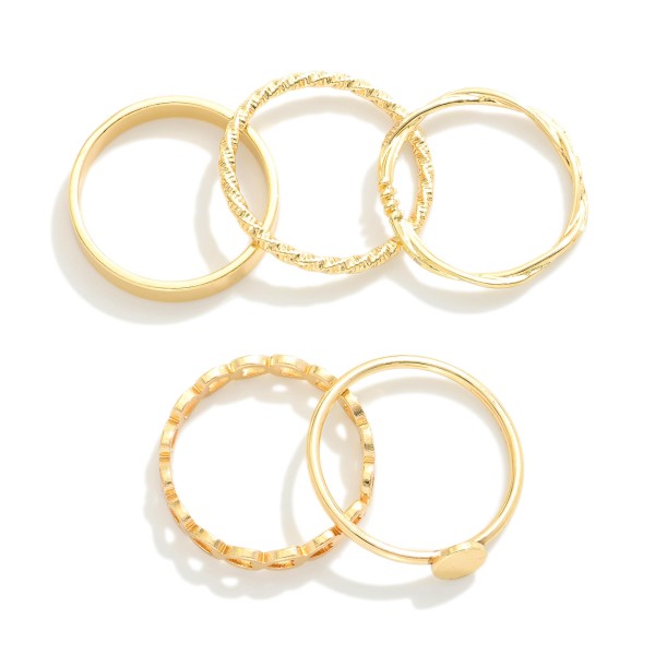Set Of Five Stackable Rings 

- Size 7 
