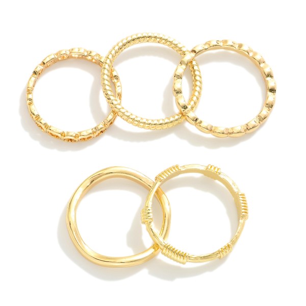 Set Of Five Stackable Rings 

- Size 7 