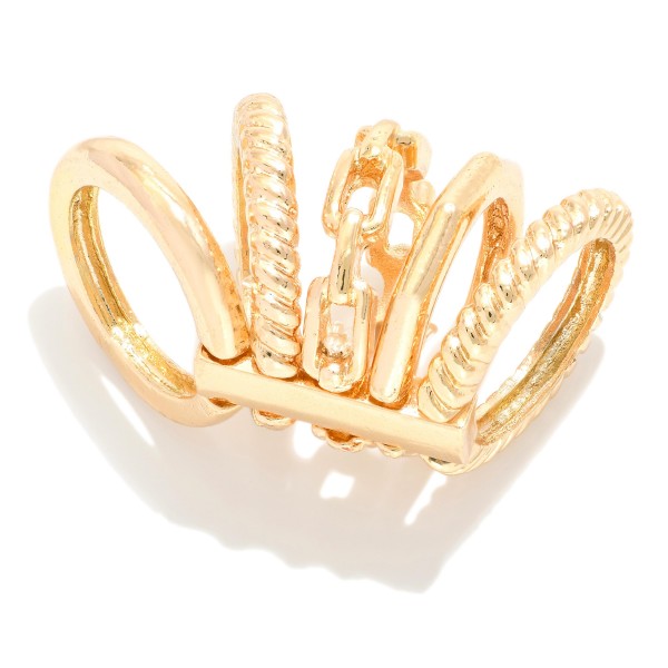 Wholesale textured Metal Chain Link Ring Stack