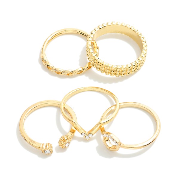 Set Of Five Stackable Rings 

- Size 7 