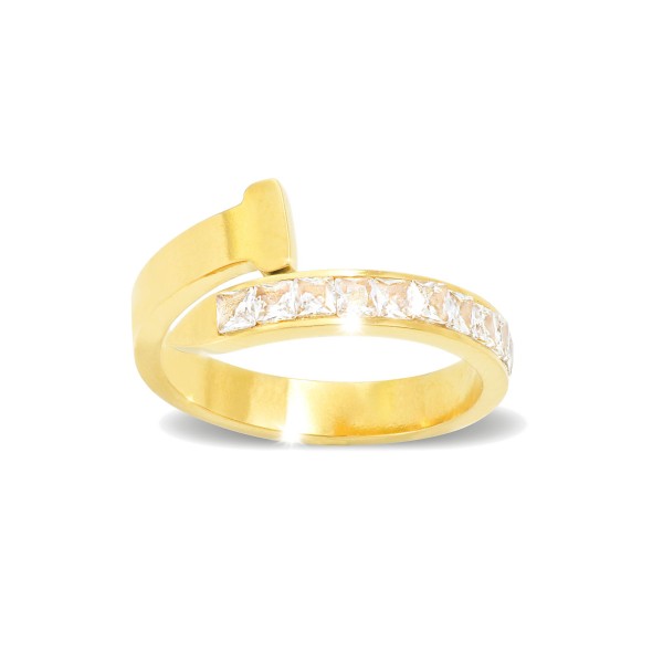 Flat Metal Nail Knuckle Ring With Rhinestone Details 

- Stainless Steel
- Water Resistant
- Size 6 