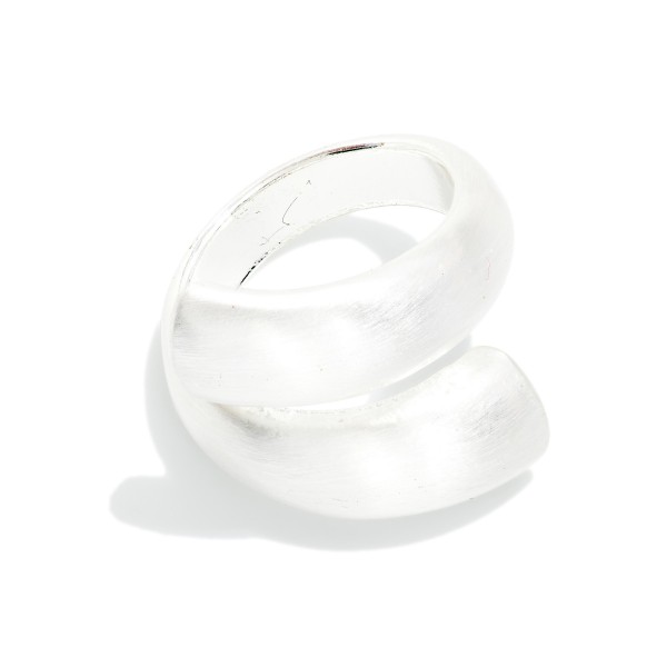 Brushed Metal Wrap Ring

- Size 7